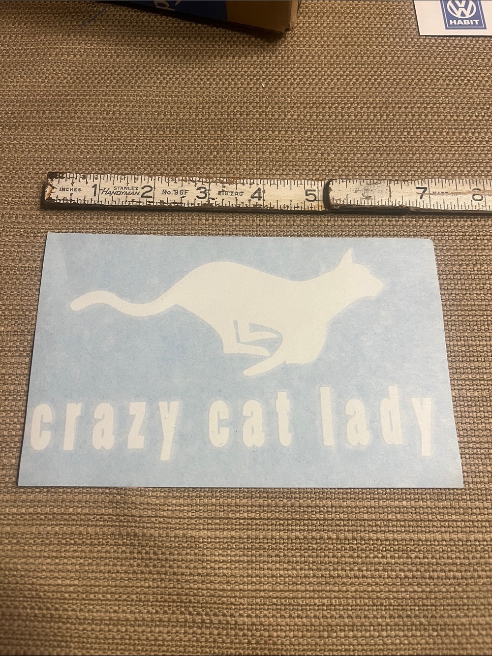Free 🆓 with any purchase Crazy Cat Lady Vinyl Decal Sticker - White